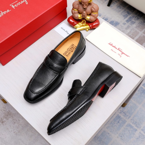 Replica Salvatore Ferragamo Leather Shoes For Men #1230858 $85.00 USD for Wholesale