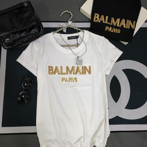 Balmain T-Shirts Short Sleeved For Women #1231027, $32.00 USD, [ITEM#1231027], Balmain T-Shirts