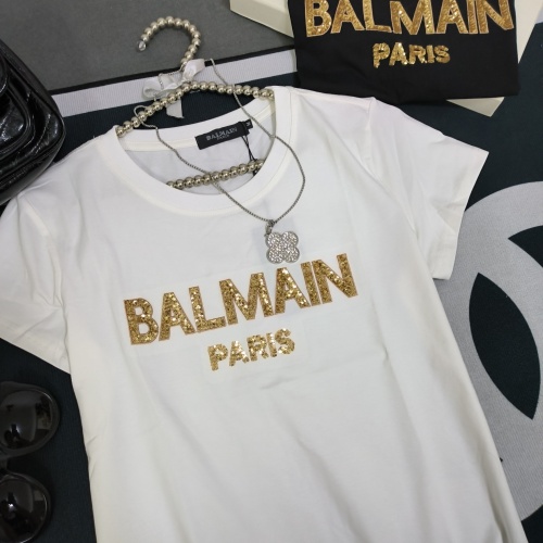 Replica Balmain T-Shirts Short Sleeved For Women #1231027 $32.00 USD for Wholesale