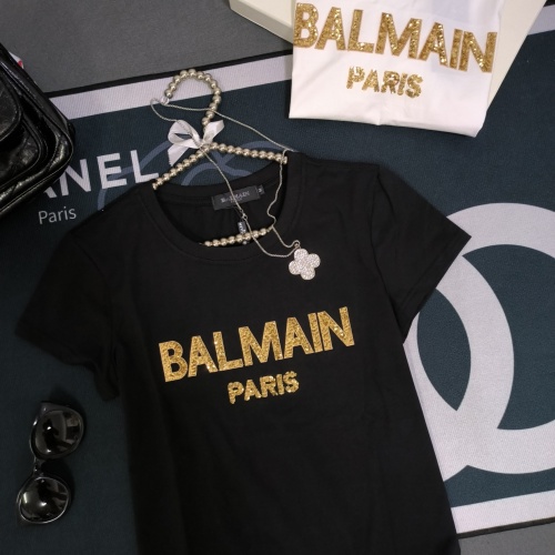 Replica Balmain T-Shirts Short Sleeved For Women #1231028 $32.00 USD for Wholesale