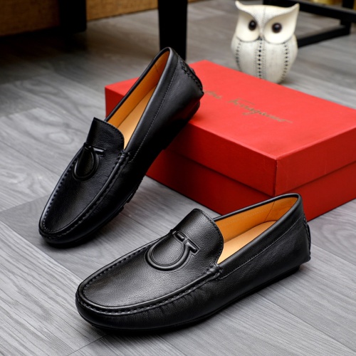 Replica Salvatore Ferragamo Leather Shoes For Men #1231623 $68.00 USD for Wholesale