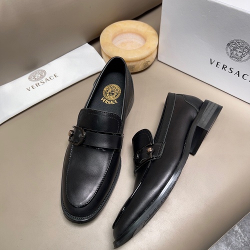 Replica Versace Leather Shoes For Men #1231690 $76.00 USD for Wholesale