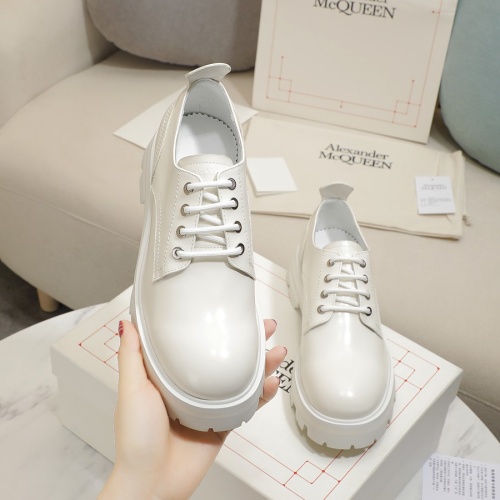 Replica Alexander McQueen Leather Shoes For Women #1231769 $105.00 USD for Wholesale