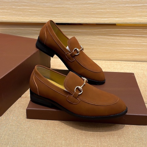 Replica Salvatore Ferragamo Leather Shoes For Men #1236847 $76.00 USD for Wholesale