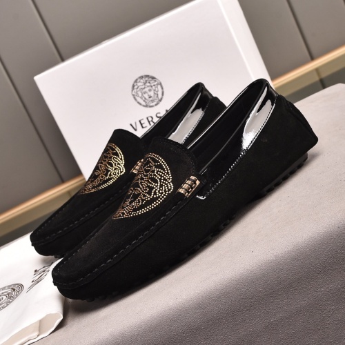 Replica Versace Leather Shoes For Men #1237486 $76.00 USD for Wholesale