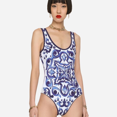 Replica Dolce & Gabbana Bathing Suits Sleeveless For Women #1237593 $41.00 USD for Wholesale