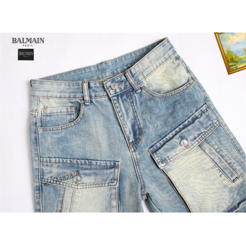 Replica Balmain Jeans For Men #1238377 $42.00 USD for Wholesale