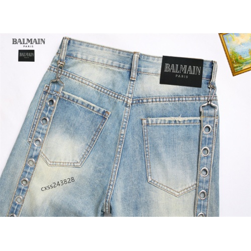 Replica Balmain Jeans For Men #1238377 $42.00 USD for Wholesale