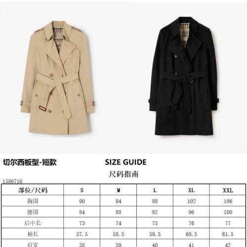 Replica Burberry Trench Coat Long Sleeved For Women #1242555 $192.00 USD for Wholesale