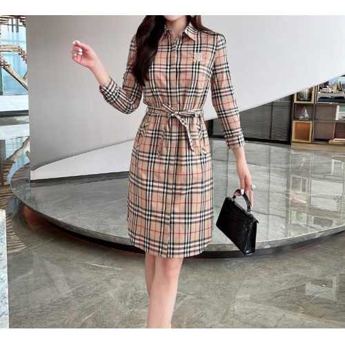 Replica Burberry Dresses Long Sleeved For Women #1242730 $115.00 USD for Wholesale