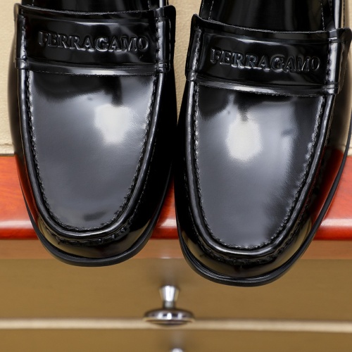 Replica Salvatore Ferragamo Leather Shoes For Men #1243158 $85.00 USD for Wholesale