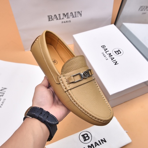 Replica Balmain Leather Shoes For Men #1243236 $80.00 USD for Wholesale