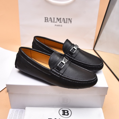 Replica Balmain Leather Shoes For Men #1243239 $80.00 USD for Wholesale