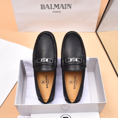 Replica Balmain Leather Shoes For Men #1243239 $80.00 USD for Wholesale