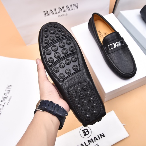 Replica Balmain Leather Shoes For Men #1243239 $80.00 USD for Wholesale