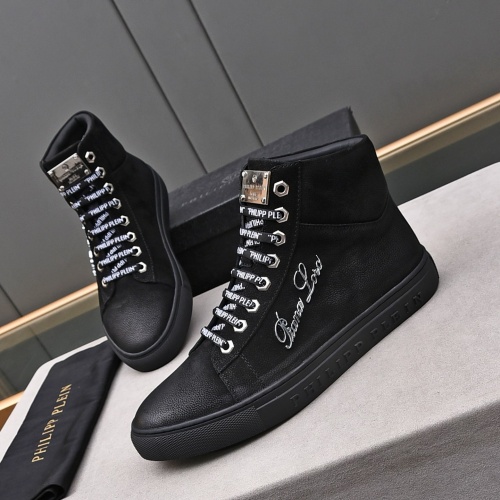 Replica Philipp Plein PP High Tops Shoes For Men #1243250 $85.00 USD for Wholesale