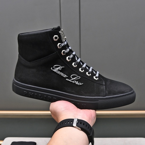 Replica Philipp Plein PP High Tops Shoes For Men #1243250 $85.00 USD for Wholesale