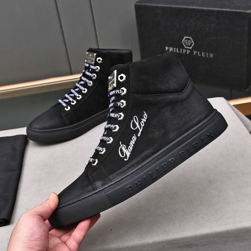 Replica Philipp Plein PP High Tops Shoes For Men #1243250 $85.00 USD for Wholesale