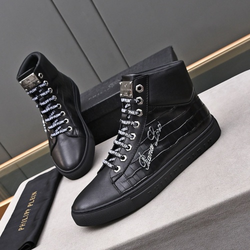 Replica Philipp Plein PP High Tops Shoes For Men #1243252 $85.00 USD for Wholesale