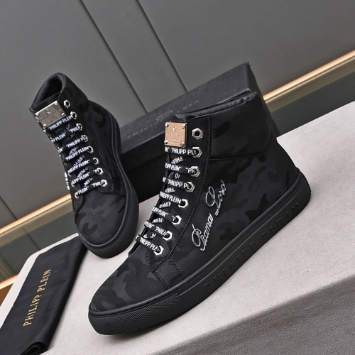 Replica Philipp Plein PP High Tops Shoes For Men #1243253 $85.00 USD for Wholesale