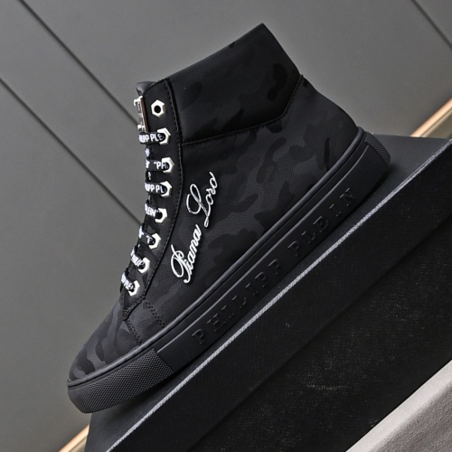 Replica Philipp Plein PP High Tops Shoes For Men #1243253 $85.00 USD for Wholesale