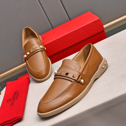 Replica Valentino Leather Shoes For Men #1243738 $100.00 USD for Wholesale