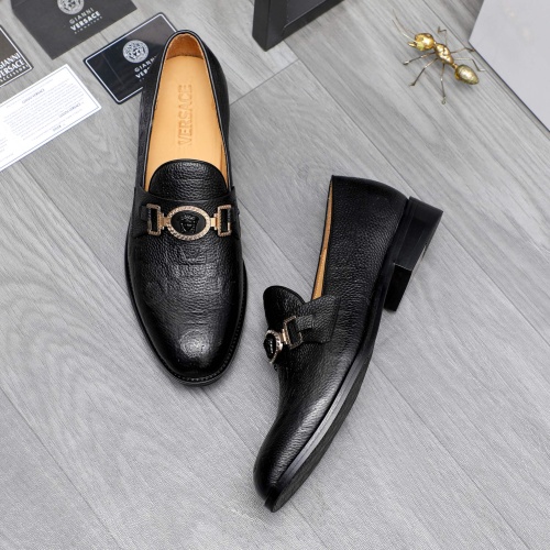 Replica Versace Leather Shoes For Men #1243904 $82.00 USD for Wholesale