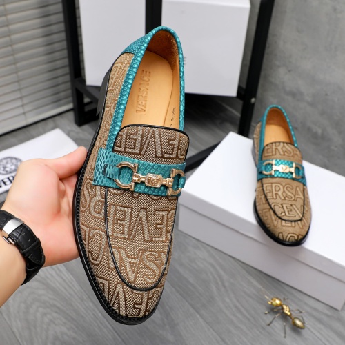 Replica Versace Leather Shoes For Men #1243911 $85.00 USD for Wholesale