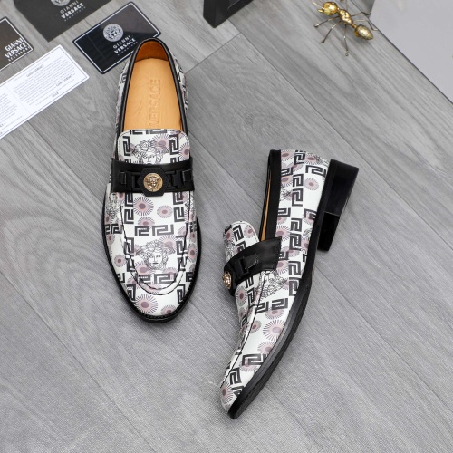 Replica Versace Leather Shoes For Men #1243918 $82.00 USD for Wholesale