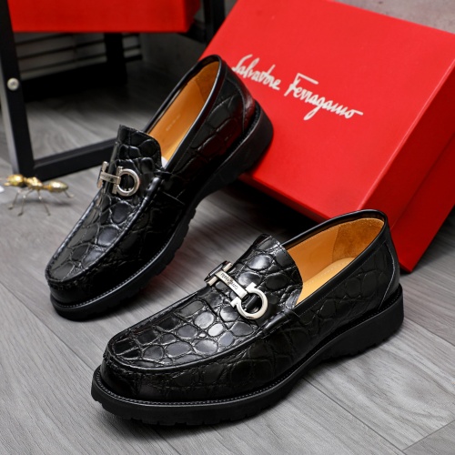 Replica Salvatore Ferragamo Leather Shoes For Men #1243972 $88.00 USD for Wholesale