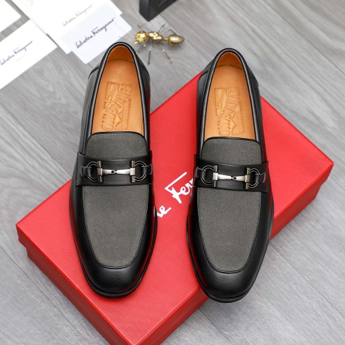 Replica Salvatore Ferragamo Leather Shoes For Men #1243975 $82.00 USD for Wholesale