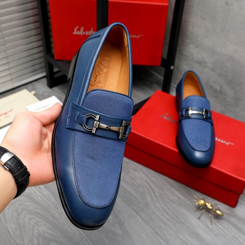 Replica Salvatore Ferragamo Leather Shoes For Men #1243979 $82.00 USD for Wholesale