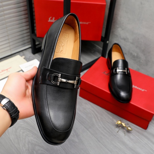 Replica Salvatore Ferragamo Leather Shoes For Men #1243982 $82.00 USD for Wholesale