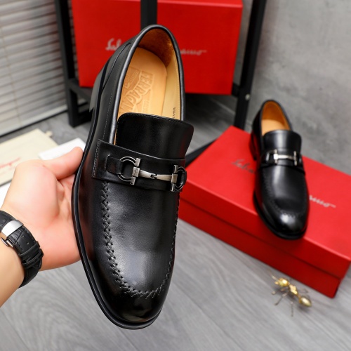 Replica Salvatore Ferragamo Leather Shoes For Men #1243984 $82.00 USD for Wholesale