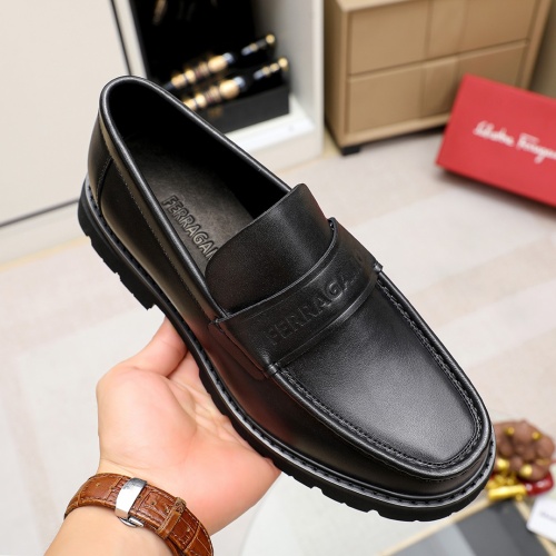 Replica Salvatore Ferragamo Leather Shoes For Men #1243995 $85.00 USD for Wholesale