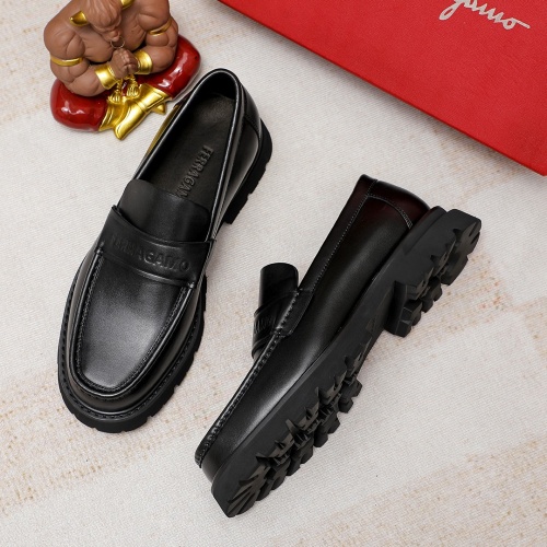 Replica Salvatore Ferragamo Leather Shoes For Men #1243995 $85.00 USD for Wholesale