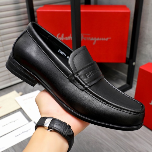 Replica Salvatore Ferragamo Leather Shoes For Men #1244001 $82.00 USD for Wholesale