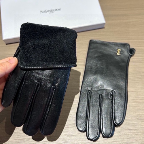 Replica Yves Saint Laurent Gloves For Women #1249301 $45.00 USD for Wholesale