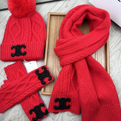 Celine Hat and Scarf and Glove Set #1255324