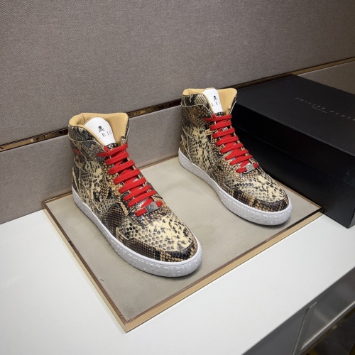 Replica Philipp Plein PP High Tops Shoes For Men #1256609 $102.00 USD for Wholesale