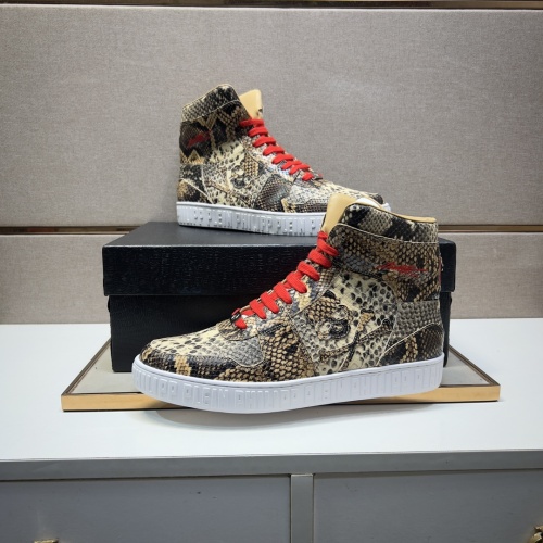 Replica Philipp Plein PP High Tops Shoes For Men #1256609 $102.00 USD for Wholesale