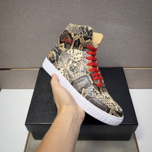 Replica Philipp Plein PP High Tops Shoes For Men #1256609 $102.00 USD for Wholesale