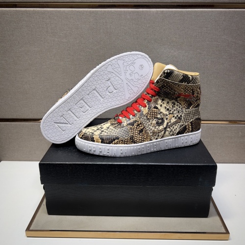 Replica Philipp Plein PP High Tops Shoes For Men #1256609 $102.00 USD for Wholesale