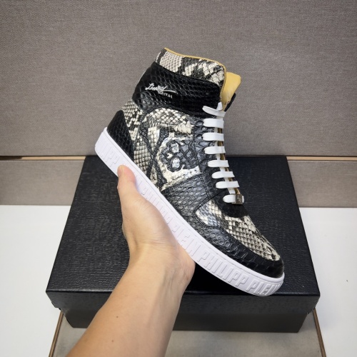 Replica Philipp Plein PP High Tops Shoes For Men #1256610 $102.00 USD for Wholesale