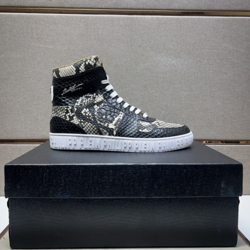 Replica Philipp Plein PP High Tops Shoes For Men #1256610 $102.00 USD for Wholesale