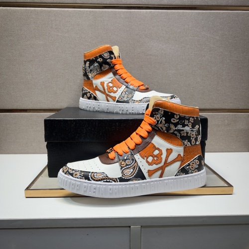 Replica Philipp Plein PP High Tops Shoes For Men #1256611 $102.00 USD for Wholesale