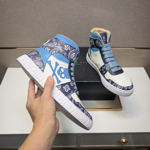 Replica Philipp Plein PP High Tops Shoes For Men #1256612 $102.00 USD for Wholesale