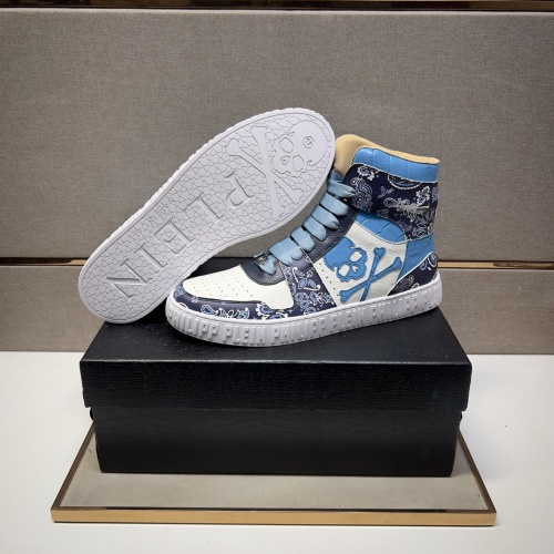 Replica Philipp Plein PP High Tops Shoes For Men #1256612 $102.00 USD for Wholesale