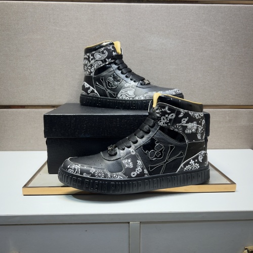 Replica Philipp Plein PP High Tops Shoes For Men #1256615 $102.00 USD for Wholesale