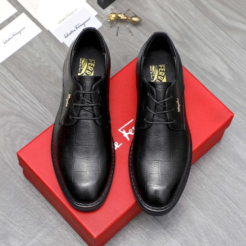 Replica Salvatore Ferragamo Leather Shoes For Men #1256681 $82.00 USD for Wholesale